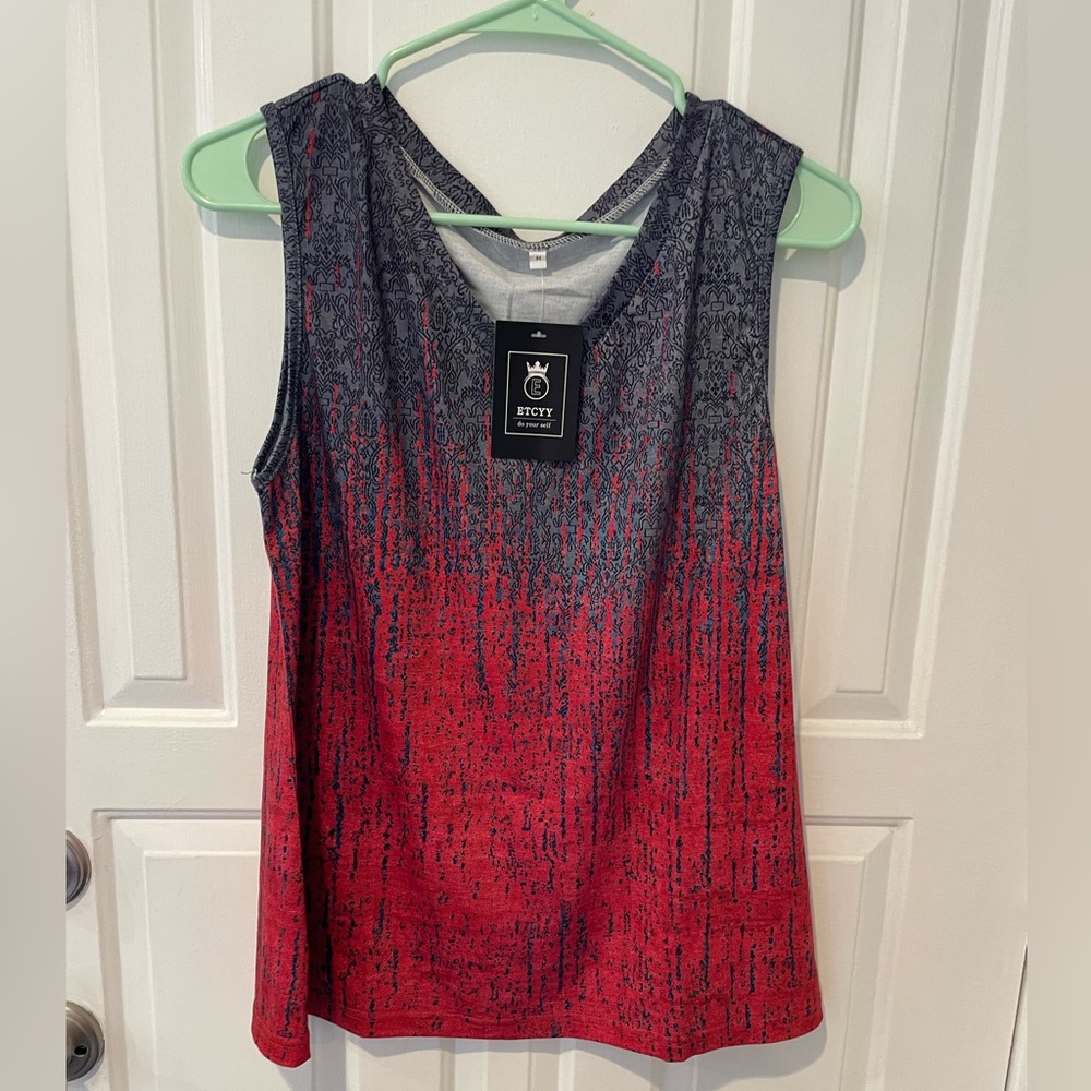 NWT Tank in Red/Navy - Medium